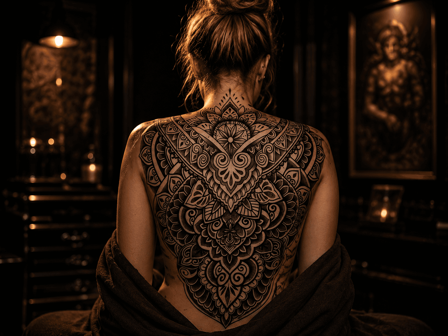 Close detail of premium tattoo execution in a controlled Bloodline studio session across Asia